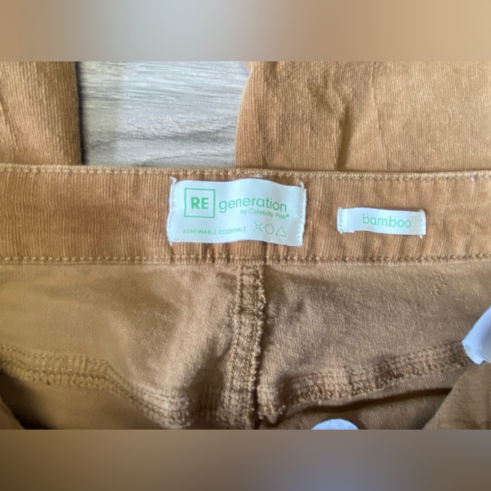 Regeneration By Celebrity Pink Womens Size 9/29 Flare Corduroy Tan Retro Pants - Picture 5 of 10